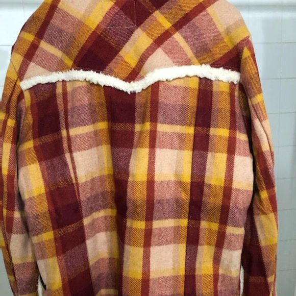 MENS DIESEL VINTAGE ICONIC WORACE SHERPA PLAID PEACOAT SIZE XL - Picture 5 of 16